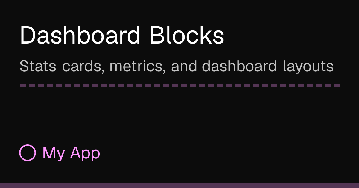 Dashboard Blocks