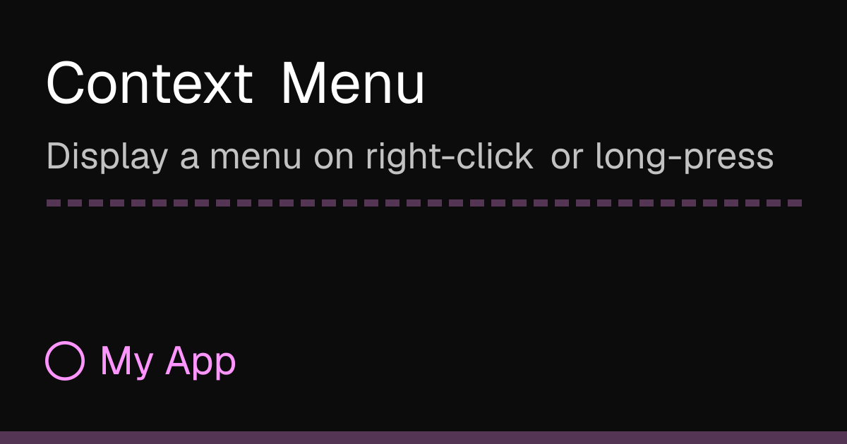 Context Menu