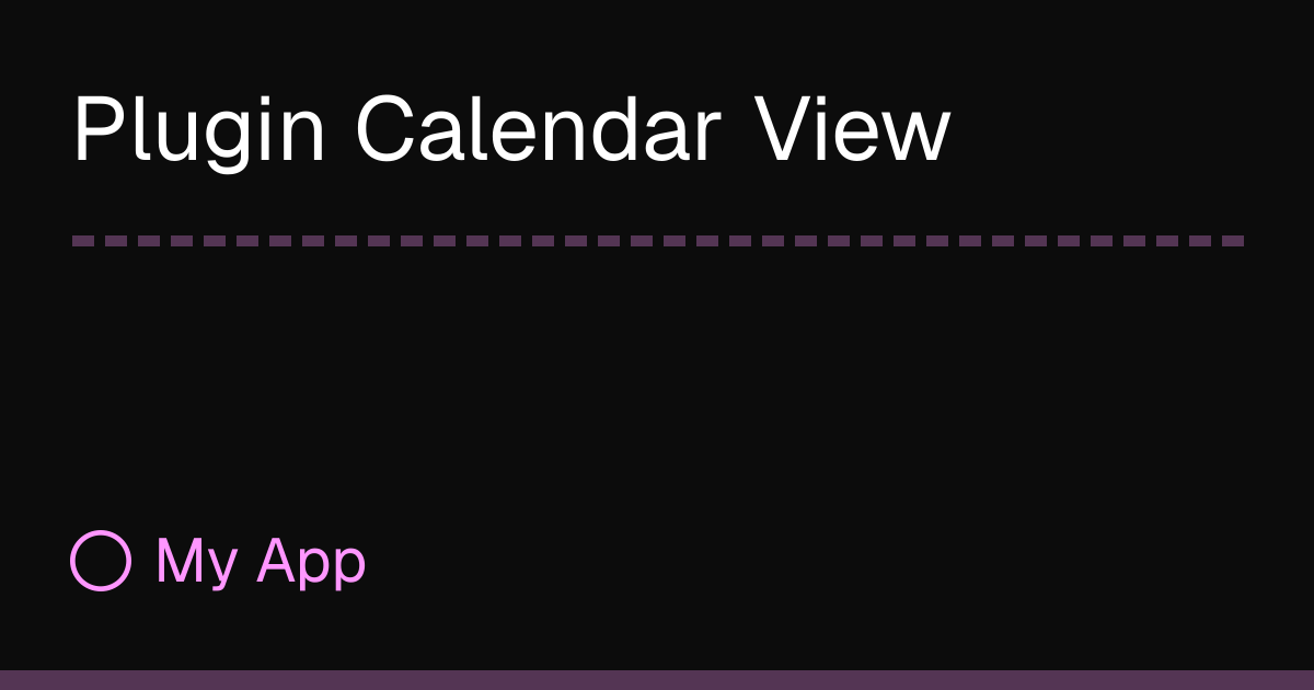 Plugin Calendar View