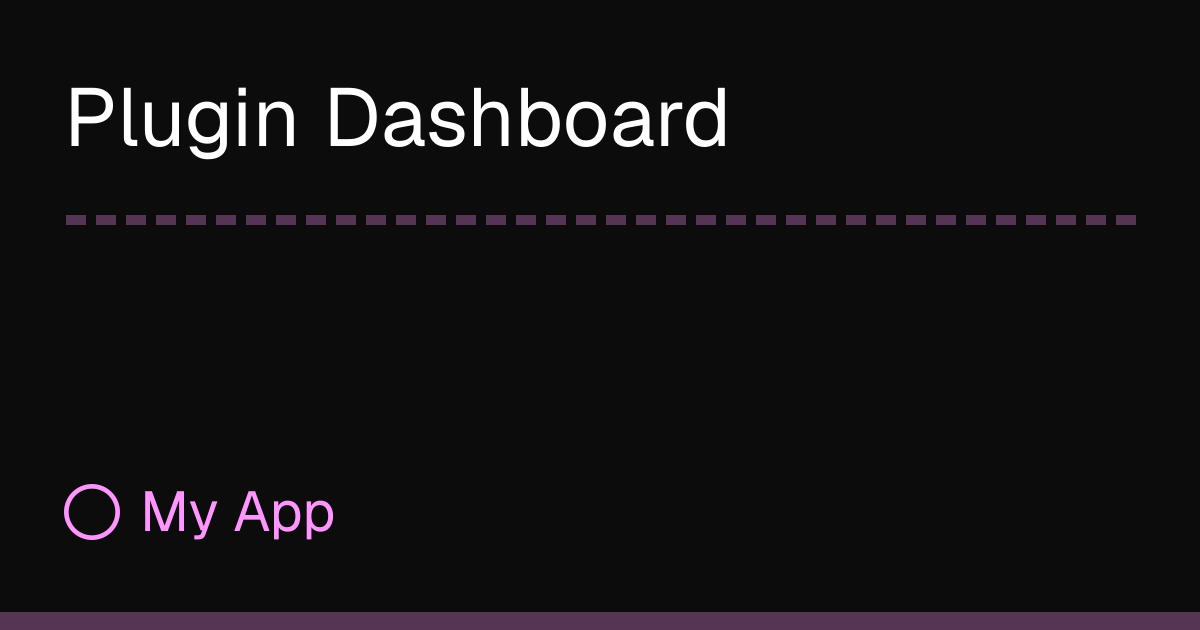 Plugin Dashboard